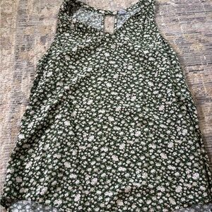 Old Navy Tank Top, Green With Flowers, Size XS